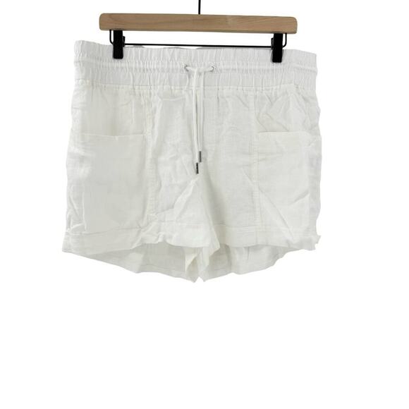 NEW Athleta Cabo Linen Pull On Drawstring Shorts Sz 14 White - Picture 6 of 10